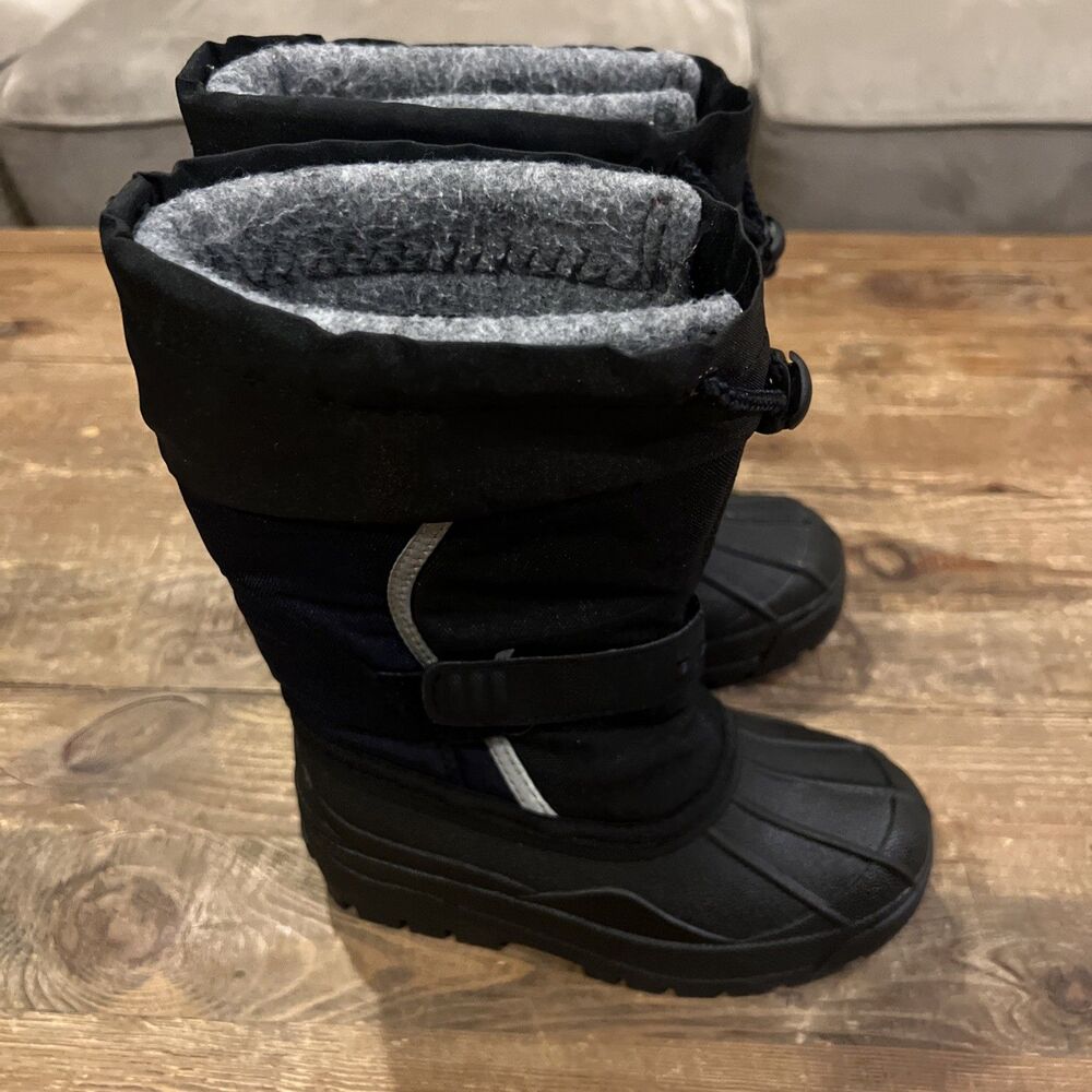LL Bean Kids' Northwoods Winter Snow Boots in Navy and Black Sz 12